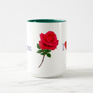 Ik Hou Van Jou Enkele Rode Roos Twee Tone Koffie Mok