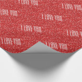 Ik hou van jou Faux Glitter of je eigen tekst Cadeaupapier (Hoek)