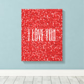 Ik hou van jou Faux Glitter of je eigen tekst Canvas Afdruk (Insitu (Houten vloer))