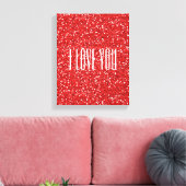 Ik hou van jou Faux Glitter of je eigen tekst Canvas Afdruk (Insitu (Woonkamer))