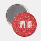 Ik hou van jou Faux Glitter of je eigen tekst Magneet (Voorkant / Achterkant)