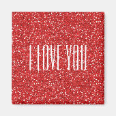 Ik hou van jou Faux Glitter of je eigen tekst Magneet (Voorkant)