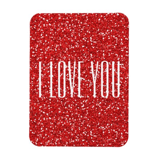 Ik hou van jou Faux Glitter of je eigen tekst Magneet (Verticaal)