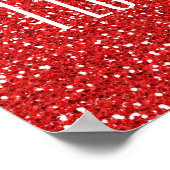 Ik hou van jou Faux Glitter of je eigen tekst Poster (Hoek)