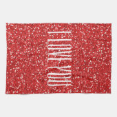 Ik hou van jou Faux Glitter of je eigen tekst Theedoek (Horizontaal)