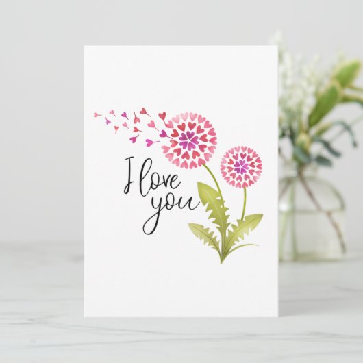 Ik hou van jou Floral Valentijnsdag Feestdagenkaart (Staand voorkant)