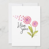 Ik hou van jou Floral Valentijnsdag Feestdagenkaart (Voorkant)