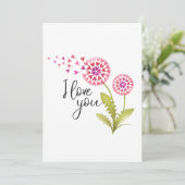 Ik hou van jou Floral Valentijnsdag Feestdagenkaart (Staand voorkant)