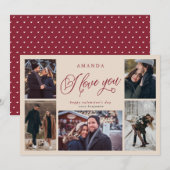 Ik hou van jou Foto Collage Valentijnsdag Feestdagenkaart (Voorkant / Achterkant)