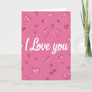Ik Hou Van Jou Fuchsia Roze Kaart