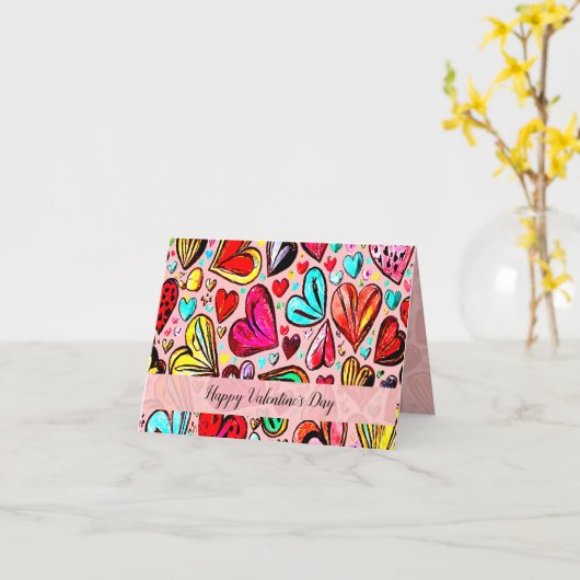 IK HOU VAN JOU FUNKY-HART PATROONONTWERP KAART (Gele Bloem)