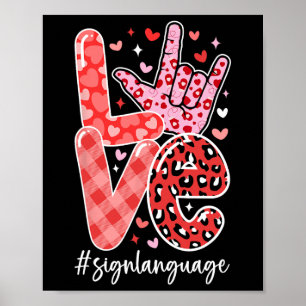 Ik Hou Van Jou Gebarentaal Asl Valentijnsdag Dove Poster