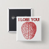 Ik Hou Van Jou Geek Nerd Liefde Grappige Knop Badg Vierkante Button 5,1 Cm (Voorkant /achterkant)