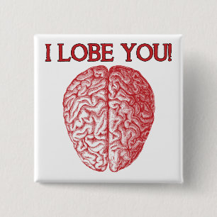 Ik Hou Van Jou Geek Nerd Liefde Grappige Knop Badg Vierkante Button 5,1 Cm