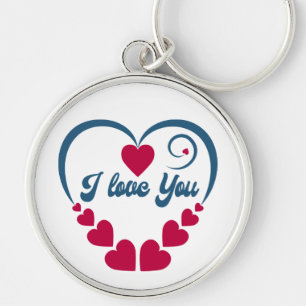 Ik hou van jou. Gelukkige Valentijnsdag. Sleutelhanger