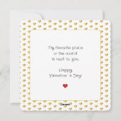 Ik hou van jou Gouden Hartjes Minimalistische Plat Feestdagenkaart (Achterkant)