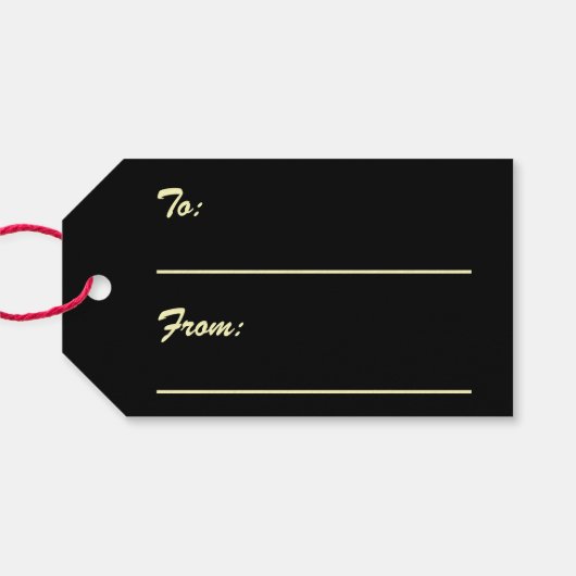 "Ik hou van jou" Gouden Ring Cadeaulabel (Achterkant Horizontaal)