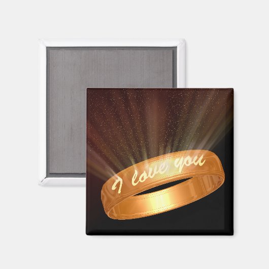 "Ik hou van jou" Gouden Ring Magneet (Voorkant / Achterkant)