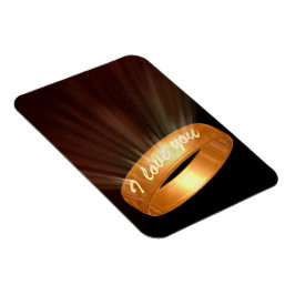 "Ik hou van jou" Gouden Ring Magneet