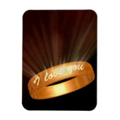 "Ik hou van jou" Gouden Ring Magneet (Verticaal)