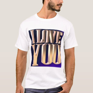 Ik hou van jou gouden tekst typografie ontwerp. t-shirt