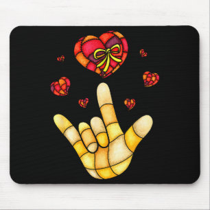 Ik Hou Van Jou Hand Gebarentaal Asl - Harten Valen Muismat