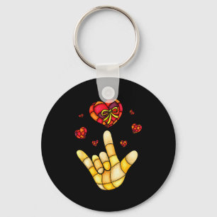 Ik Hou Van Jou Hand Gebarentaal Asl - Harten Valen Sleutelhanger