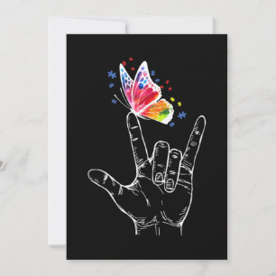 Ik Hou Van Jou Hand Gebarentaal Vlinder Autisme Kaart
