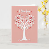 Ik Hou Van Jou Hart Boom Kaart (Gele Bloem)