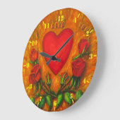Ik hou van jou - hart en roos grote klok (Hoek)