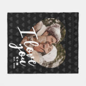 Ik Hou Van Jou Hart Foto & Initialen Fleece Deken (Voorkant (Horizontaal))