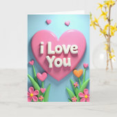 Ik Hou Van Jou Hart Kaart (Gele Bloem)