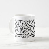 Ik hou van jou hart ontwerp koffiemok (Voorkant links)
