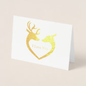 Ik hou van jou Hart Rendier Folie Folie Kaarten (Voorkant)