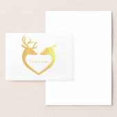 Ik hou van jou Hart Rendier Folie Folie Kaarten (Display)