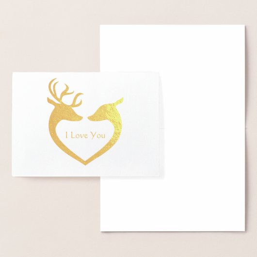 Ik hou van jou Hart Rendier Folie Kaarten (Display)