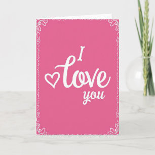 Ik Hou Van Jou Hart Witte Script Kaart