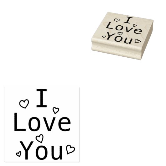 Ik Hou Van Jou Hartjes Rubberstempel (Gestempeld)