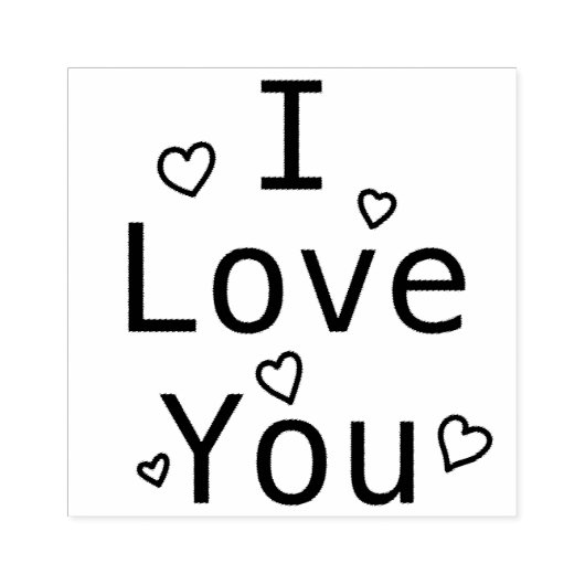 Ik Hou Van Jou Hartjes Rubberstempel (Afrduk)