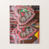 Ik hou van jou Hartjes van Peperkoek met de Feestd Legpuzzel (Verticaal)
