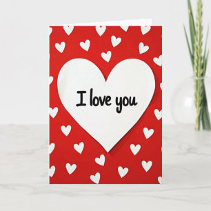 Ik Hou Van Jou Hartpatroon Mat Card Kaart