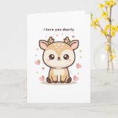 Ik Hou Van Jou Hertelijk Schattige Puchi Dōshi Her Kaart (Gele Bloem)