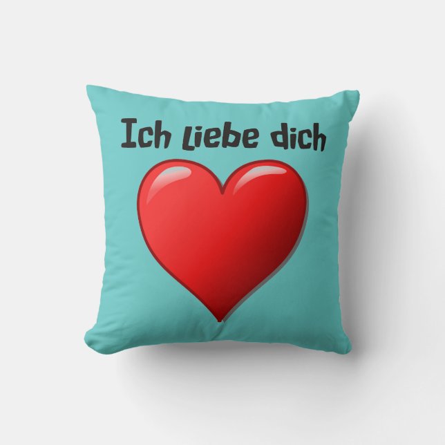 Ik hou van jou - I love you in het Duits Kussen (Voorkant)