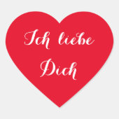 Ik hou van jou ik hou van jou in het Duits hart st Sticker (Voorkant)