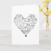 'Ik hou van jou' in 26 talen op een kaart (Gele Bloem)