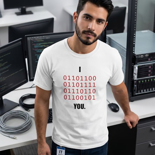 Ik hou van jou in binaire code programmeur Full St T-shirt