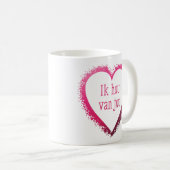 Ik hou van jou in het Nederlands in het roze. Koffiemok (Voorkant rechts)