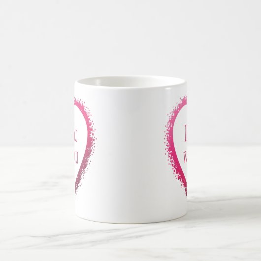 Ik hou van jou in het Nederlands in het roze. Koffiemok (Center)