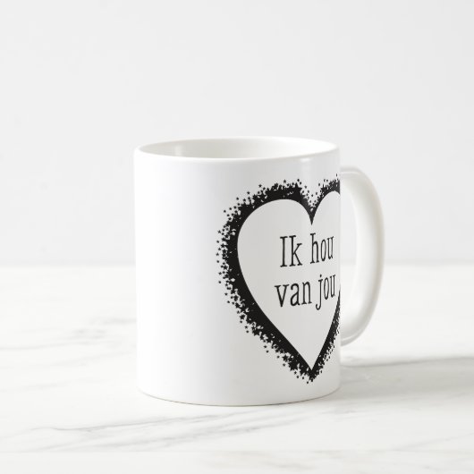 Ik hou van jou in het Nederlands. Koffiemok (Voorkant rechts)