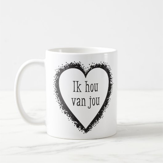 Ik hou van jou in het Nederlands. Koffiemok (Links)